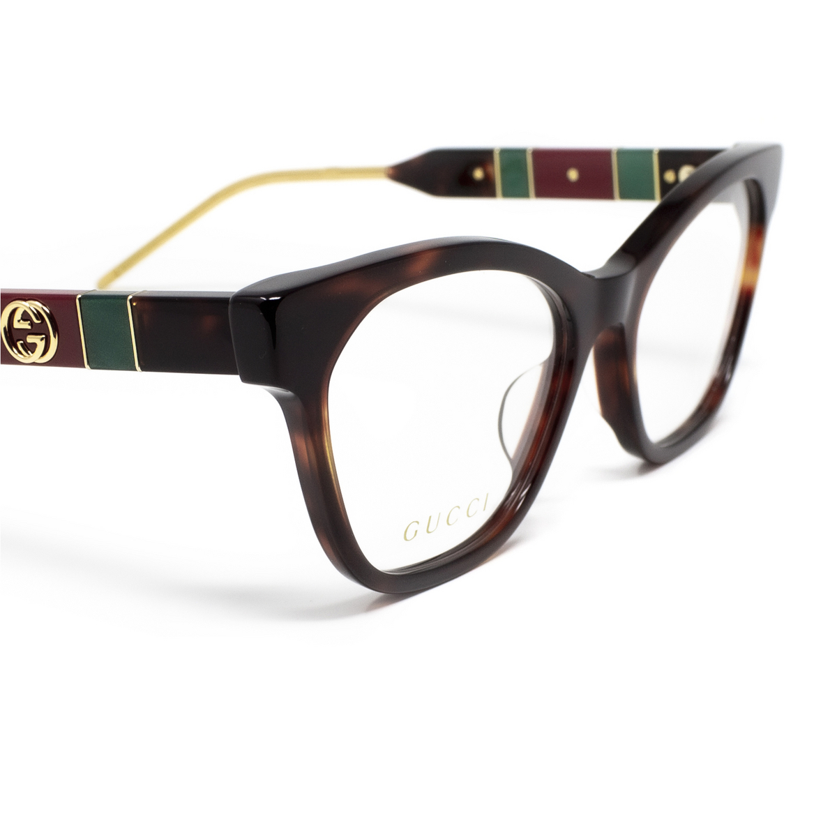 Gucci® Cat-eye Eyeglasses: GG0600O color Havana 002 - 3/3.