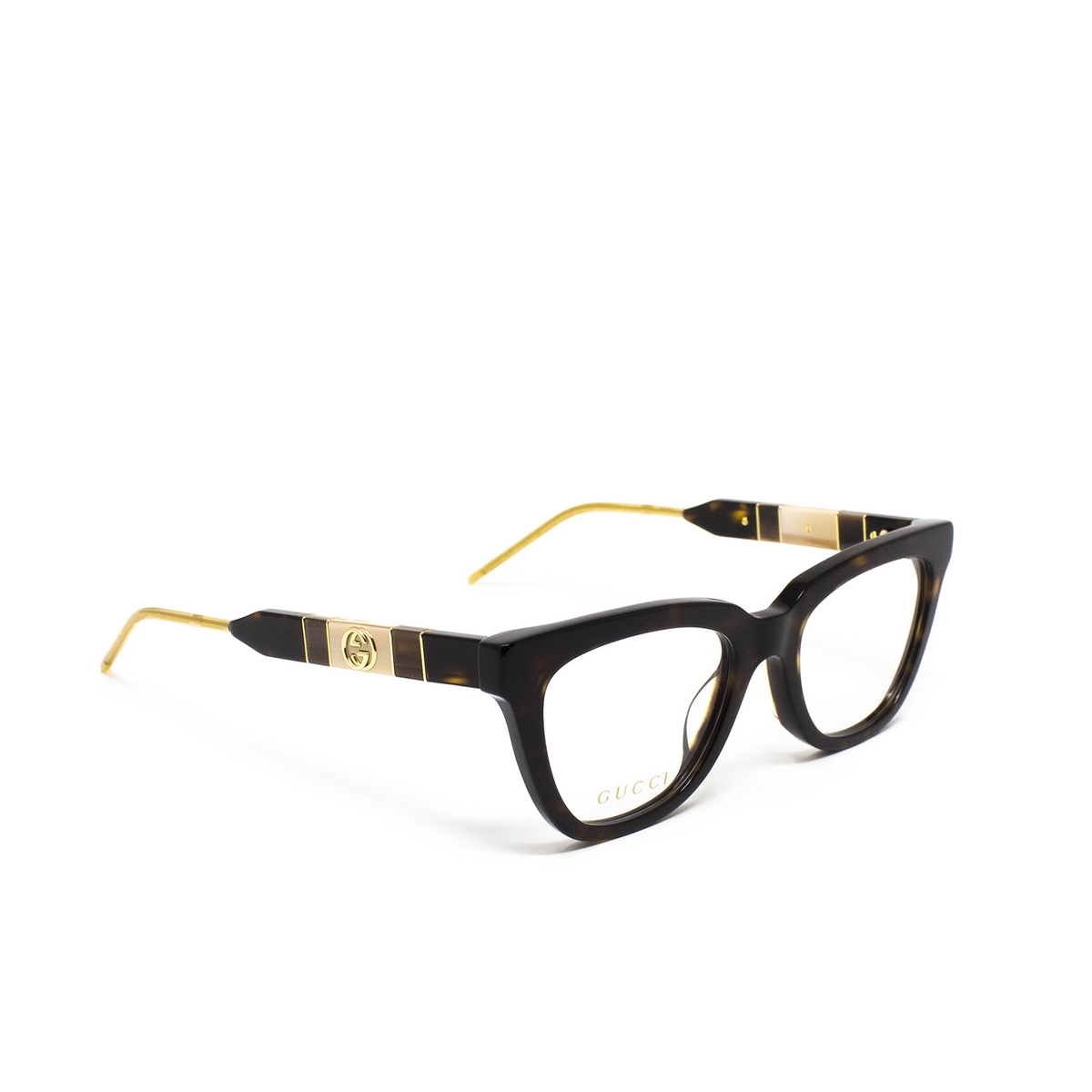 Gucci® Cat-eye Eyeglasses: GG0601O color Havana 005 - product thumbnail 2/3.