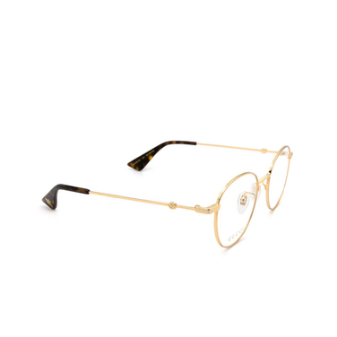 Gucci GG0607OK Korrektionsbrillen 001 gold - Dreiviertelansicht