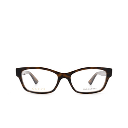 Gucci® Rectangle Eyeglasses: GG0635O color Havana 002.