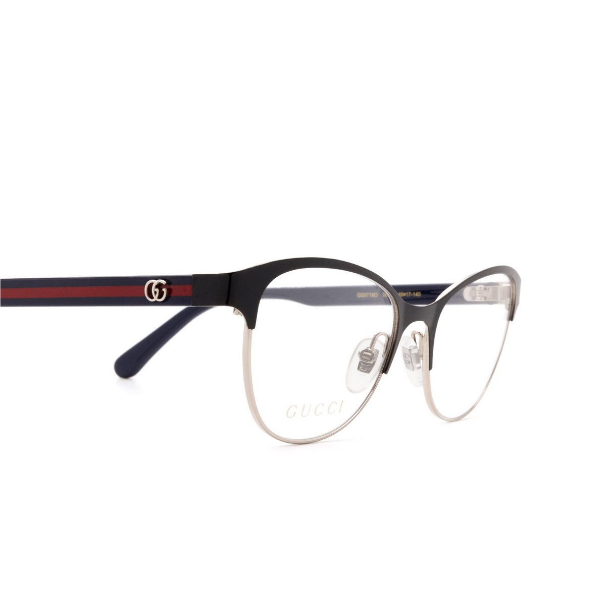 Gucci GG0718O Eyeglasses 003 Black - 3/4