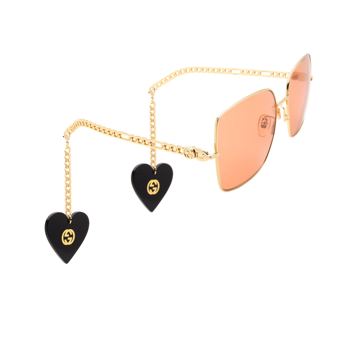 Gucci® Square Sunglasses: GG0724S color Gold 005 - product thumbnail 2/3.