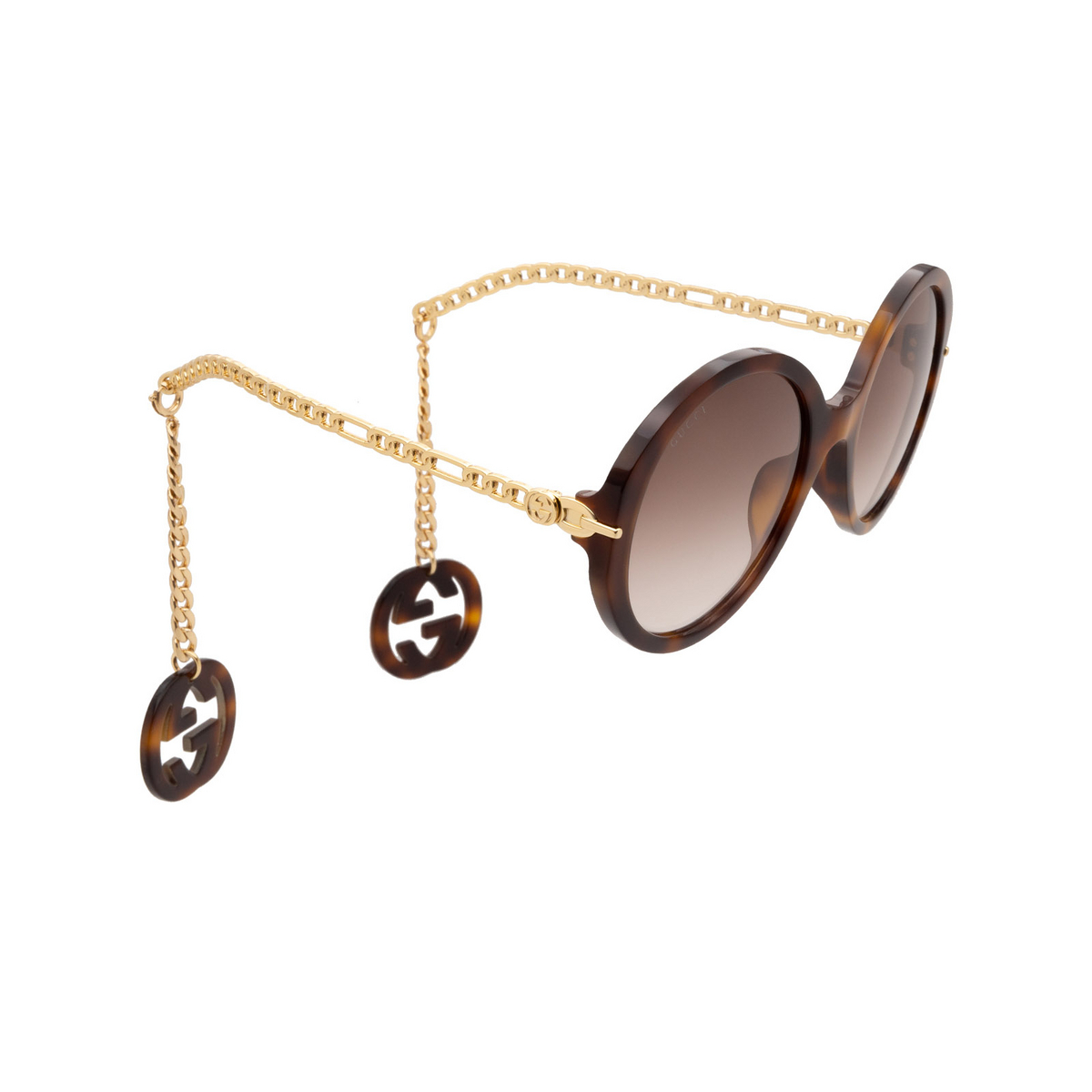 round gucci sunglasses with writing