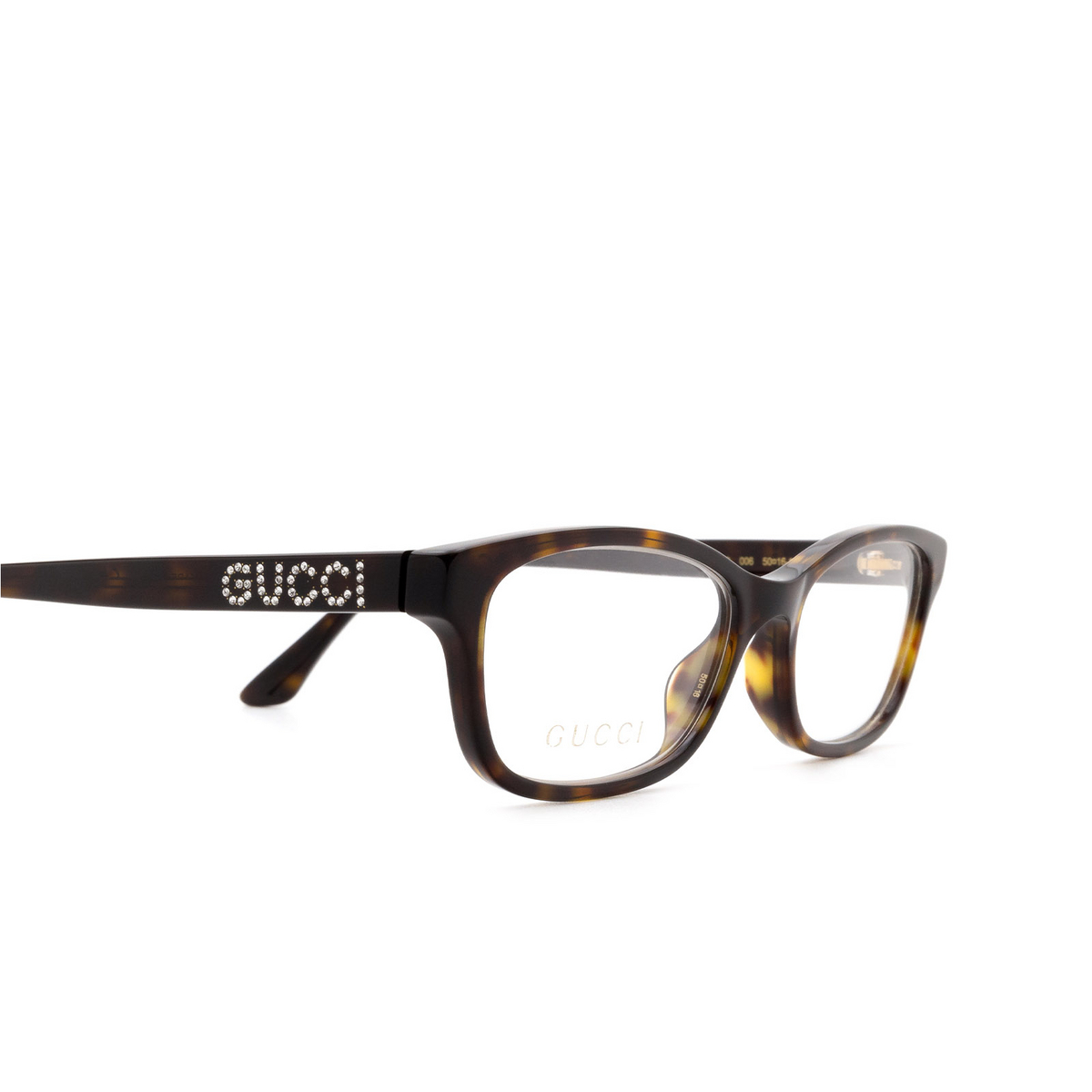 Gucci GG0730O Eyeglasses 006 Havana - 3/4