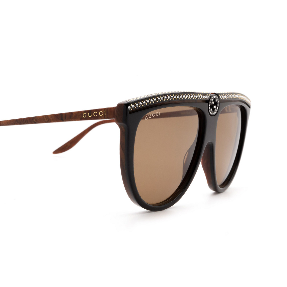 Gucci® Aviator Sunglasses: GG0732S color Black 005 - 3/3.