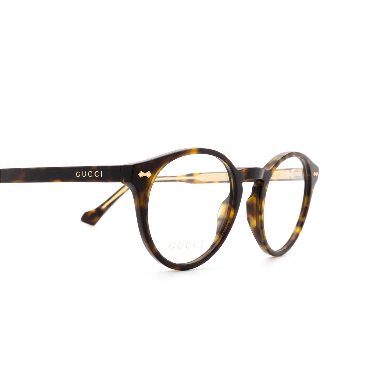 Gucci® Round Eyeglasses: GG0738O color Havana 002 - 3/3.