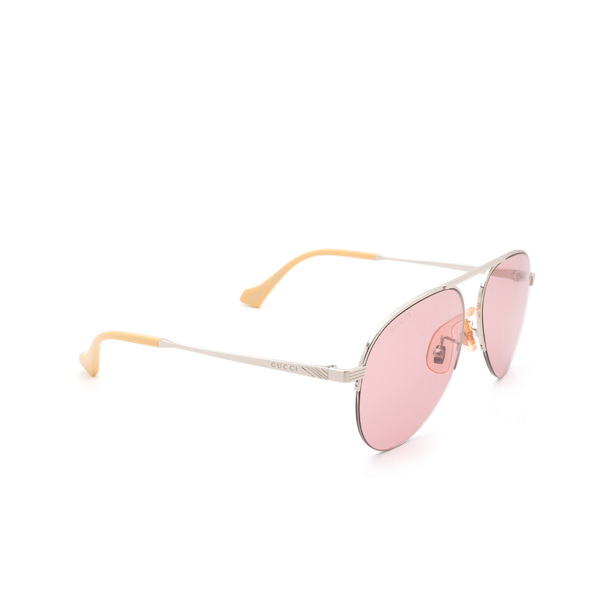 Gucci® Aviator Sunglasses: GG0742S color 003 Silver - product thumbnail 2/3
