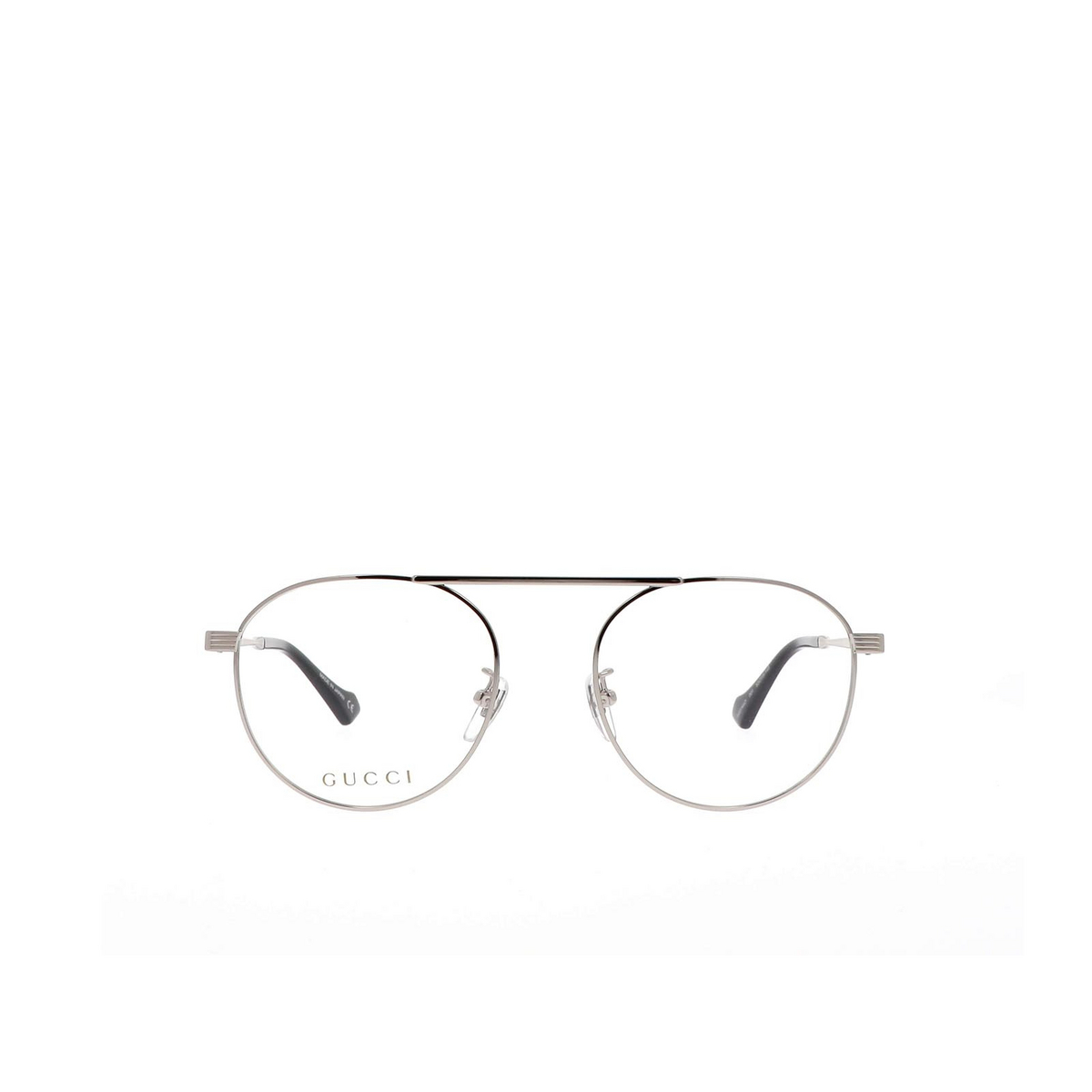 Gucci® Aviator Eyeglasses: GG0744O color Silver 001 - front view.