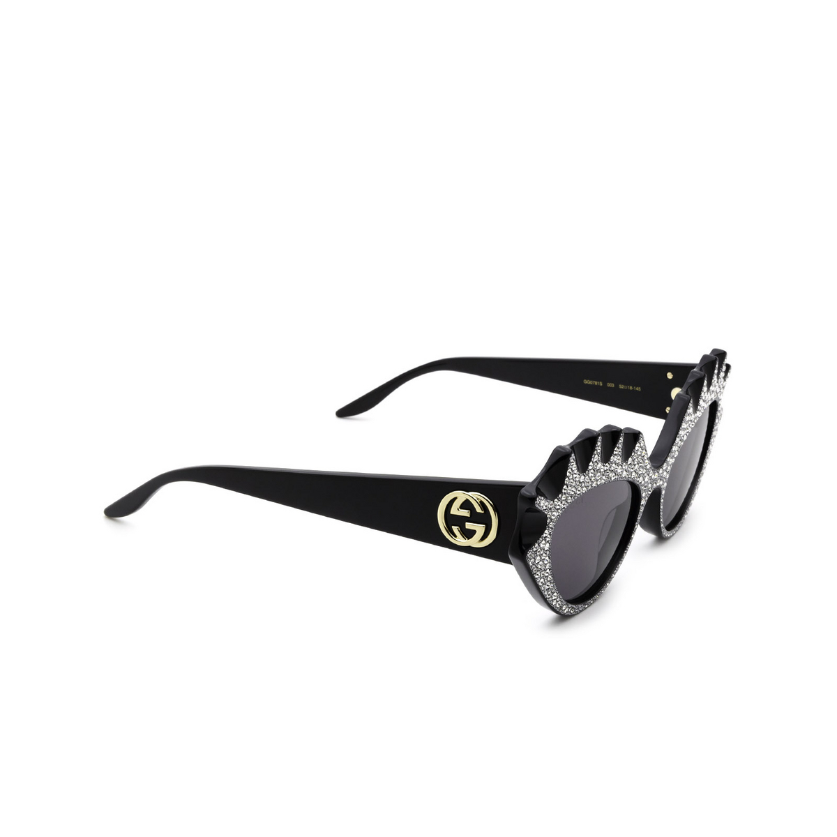 Gucci GG0781S Sunglasses 003 Black - three-quarters view
