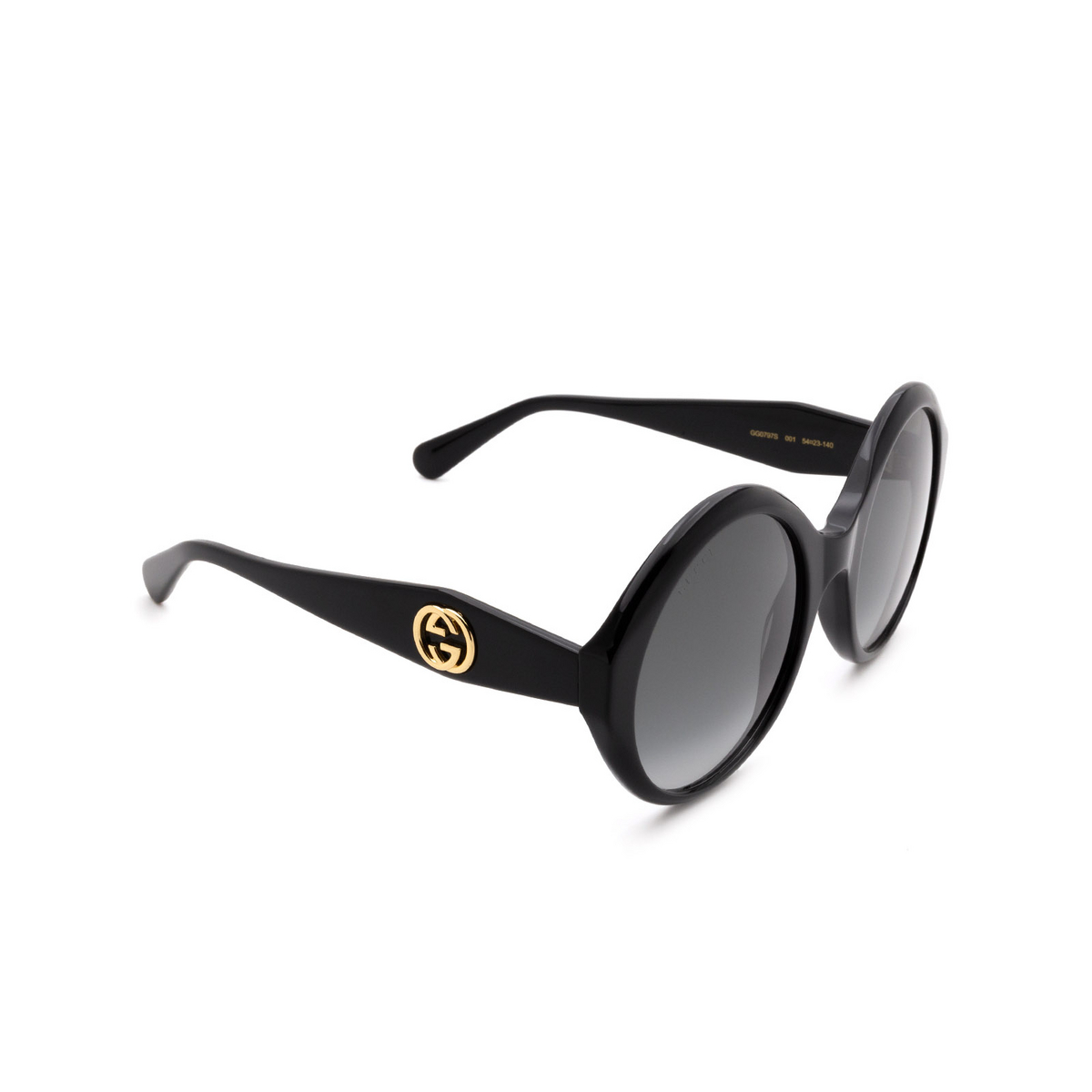 Gucci GG0797S Sunglasses 001 Black - three-quarters view