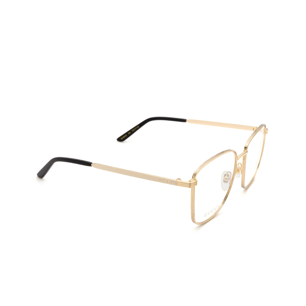 Gucci® Square Eyeglasses: GG0804O color Gold 003 - 2/3.