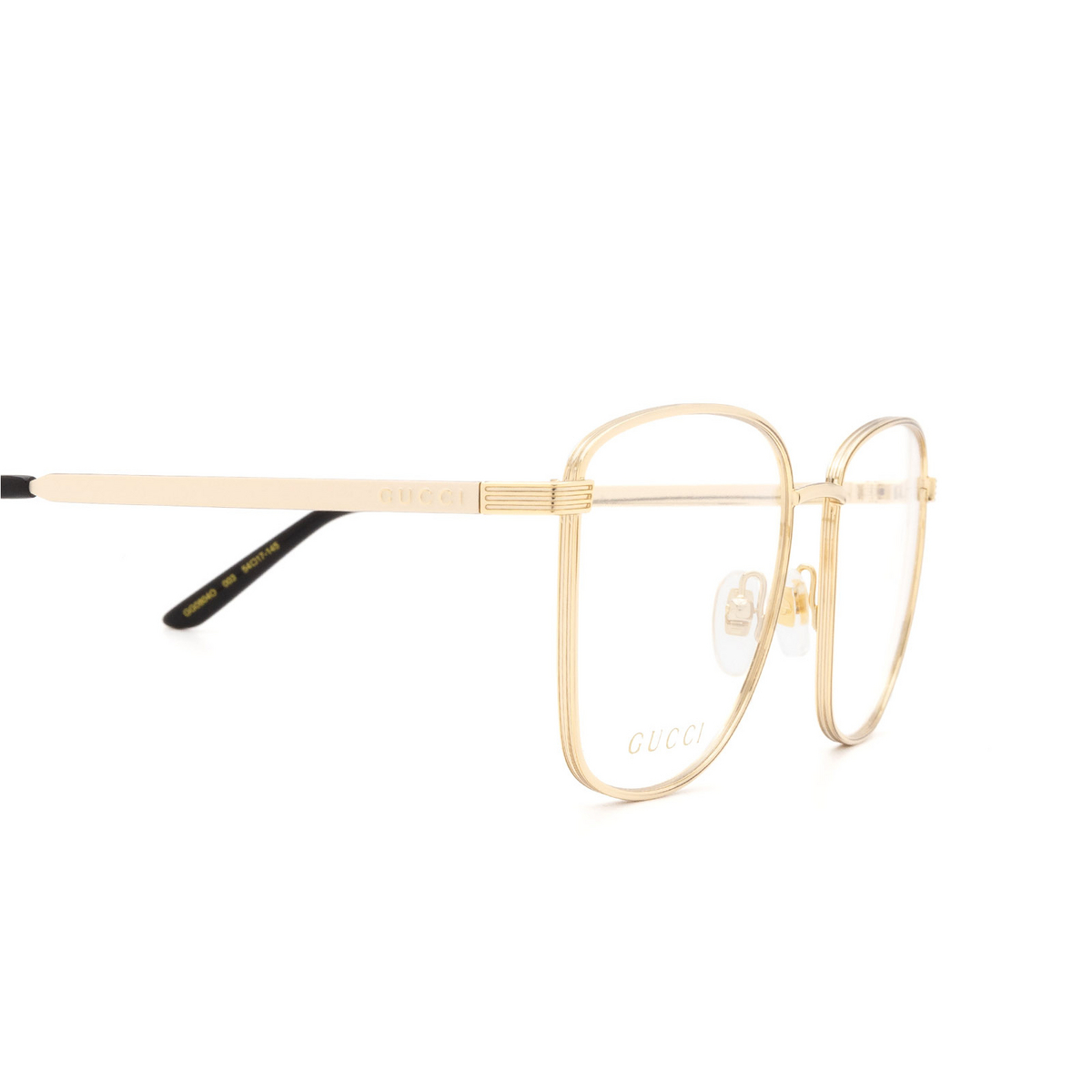Gucci® Square Eyeglasses: GG0804O color Gold 003 - 3/3.