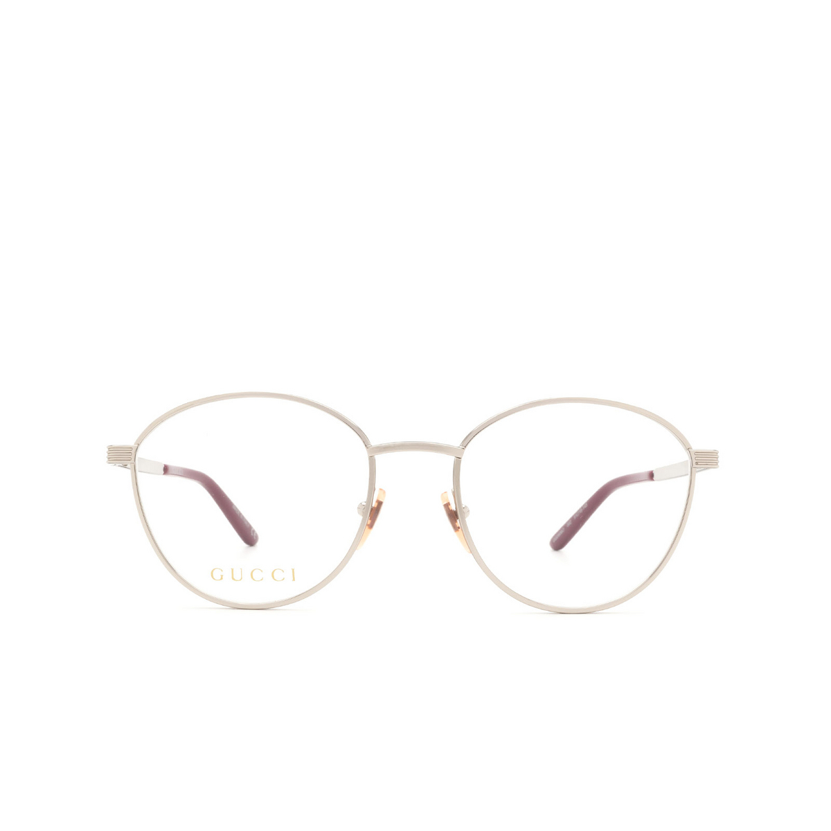 Gucci® Round Eyeglasses: GG0806O color Silver 002 - 1/3.