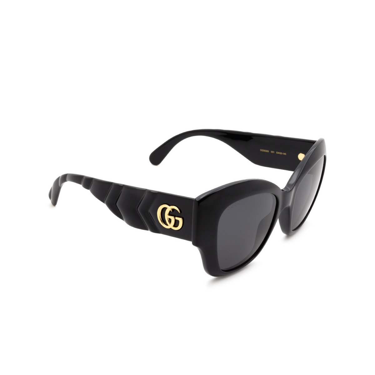 Gucci® Cat-eye Sunglasses: GG0808S color 001 Black - product thumbnail 2/3