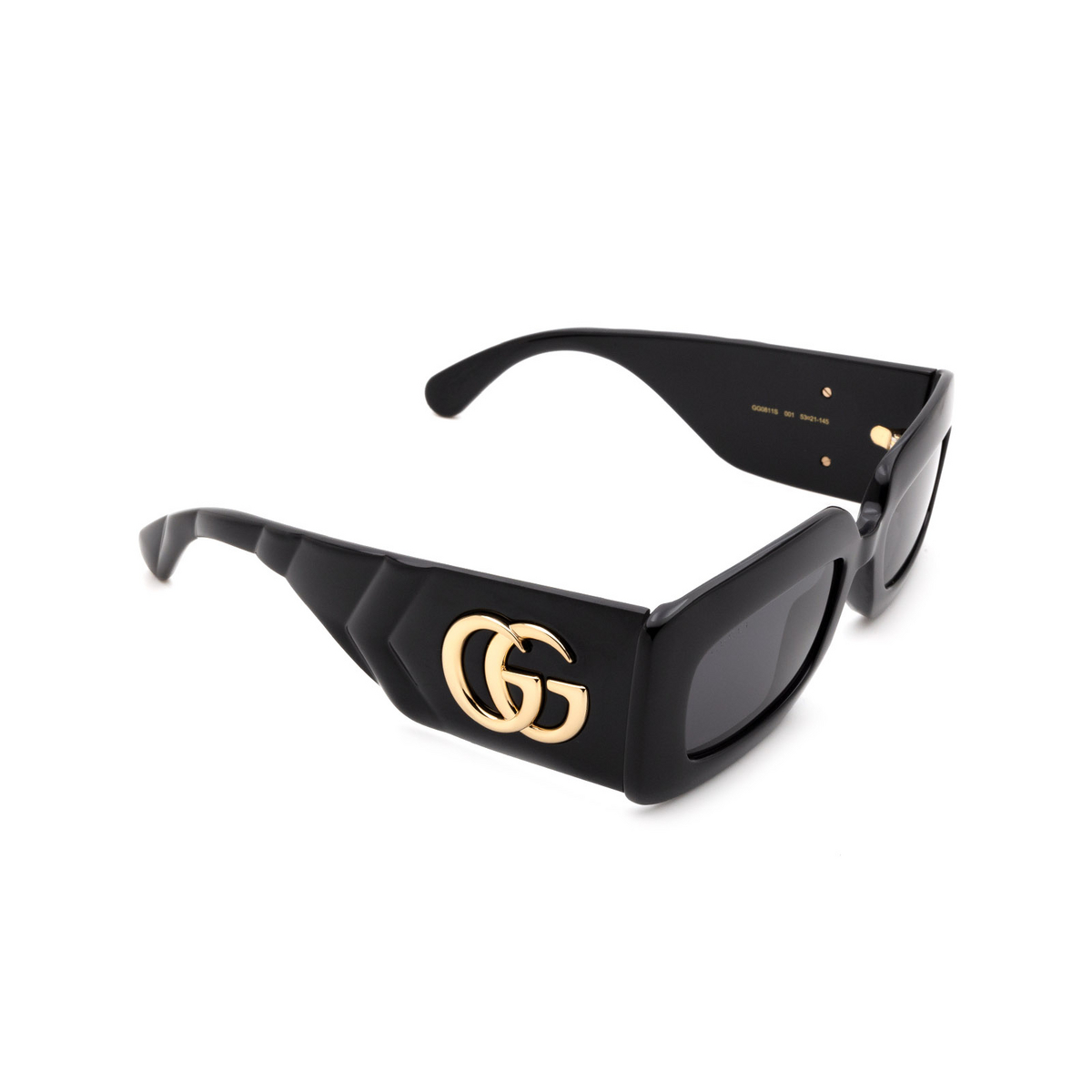 Gucci GG0811S Sunglasses 001 Black - three-quarters view