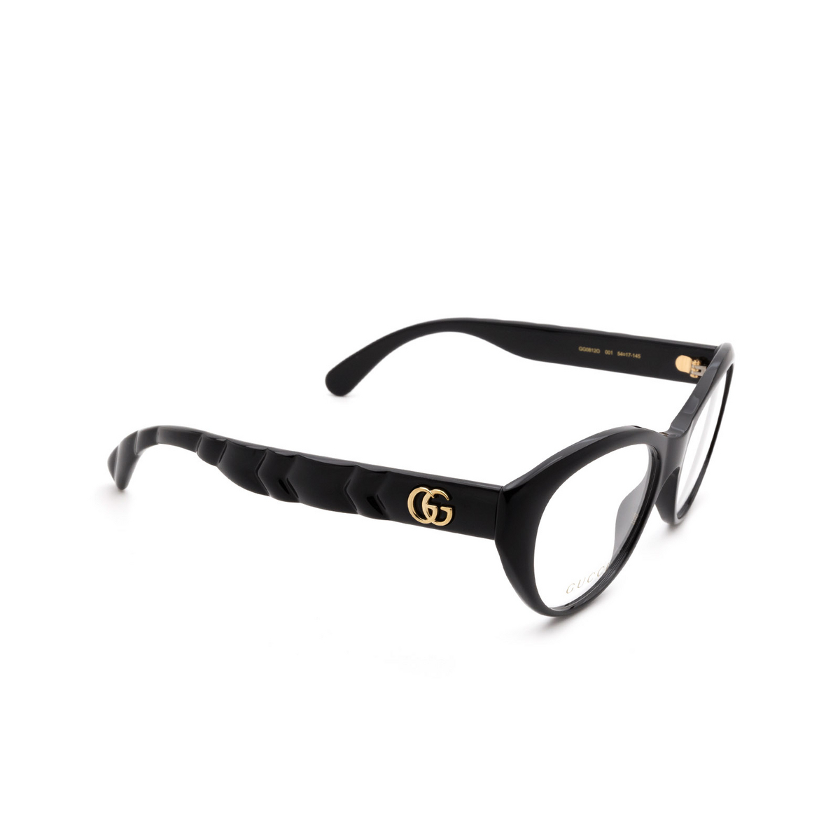 Gucci GG0812O Eyeglasses 001 Black - three-quarters view