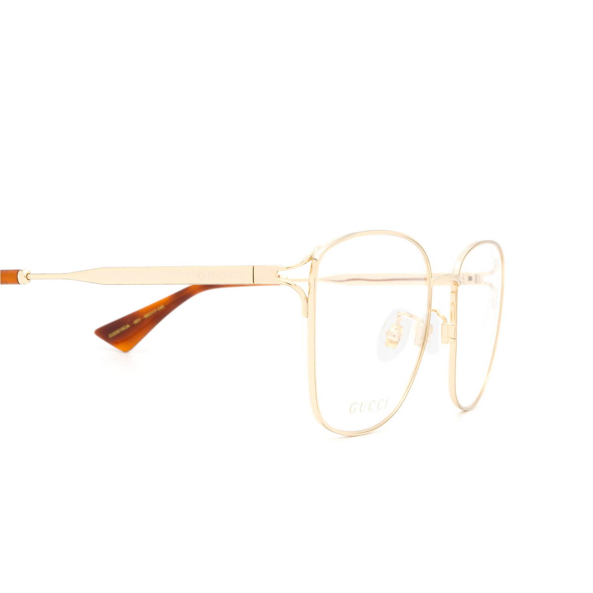 Gucci® Square Eyeglasses: GG0819OA color Gold 001 - 3/3.