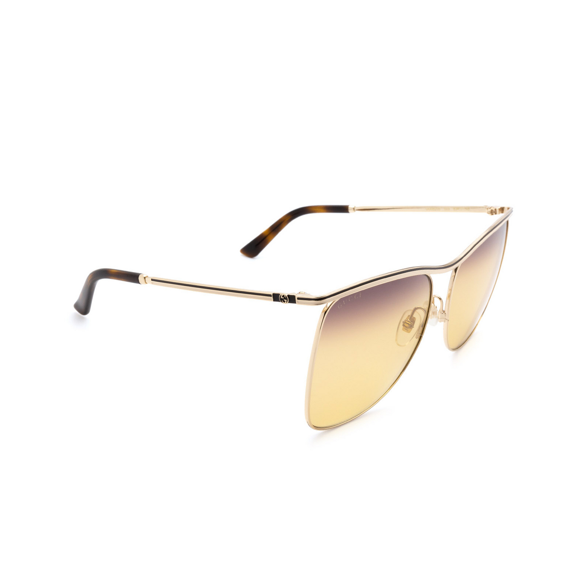 Gucci® Square Sunglasses: GG0820S color 003 Gold - product thumbnail 2/3