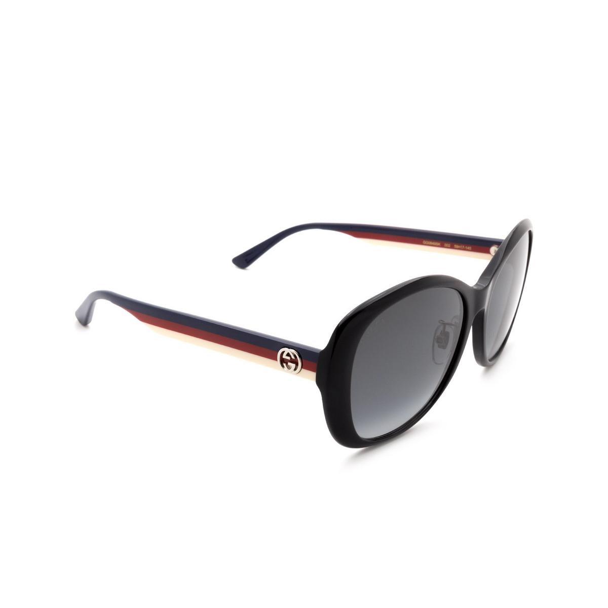 Gucci® Round Sunglasses: GG0849SK color Black 002 - 2/3.