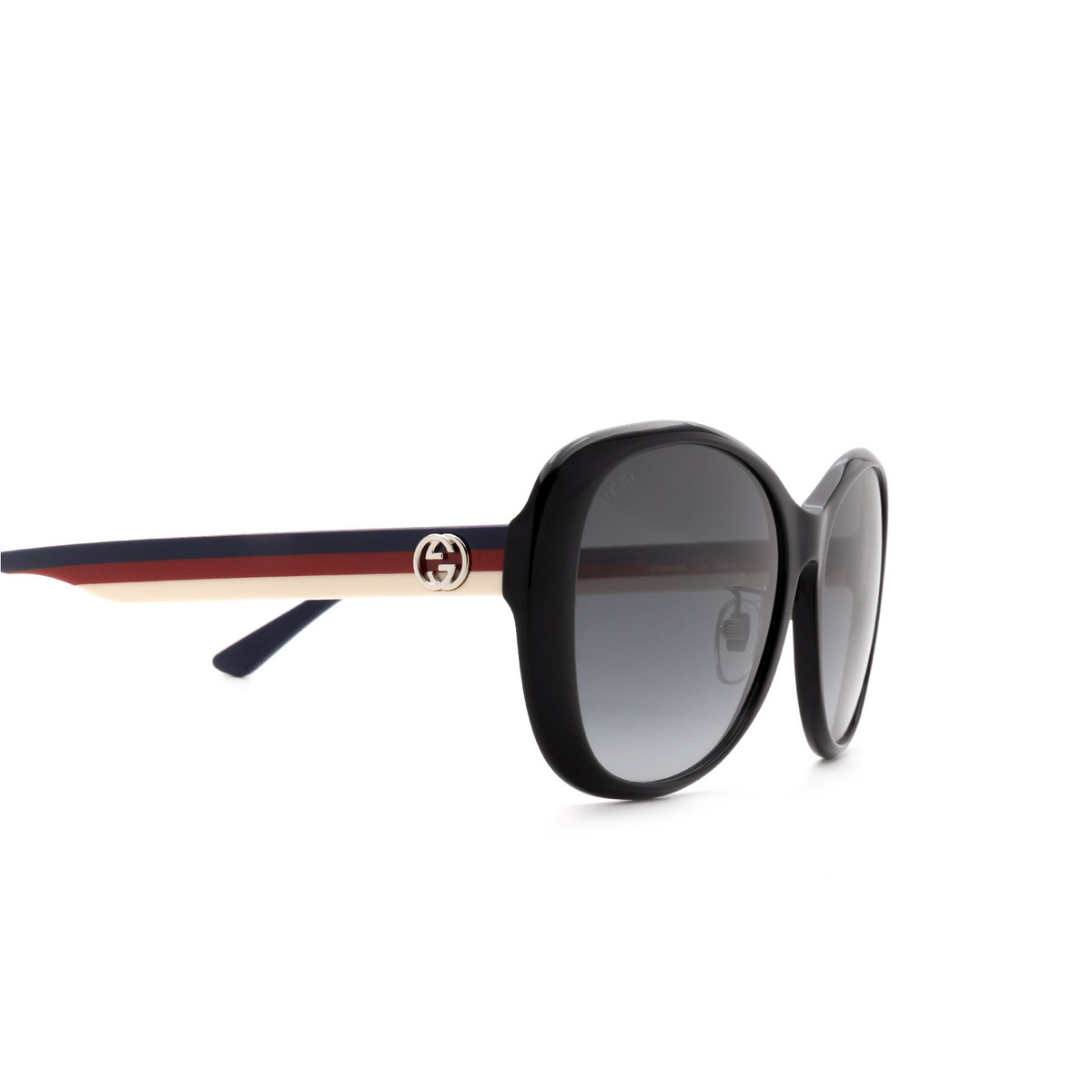 Gucci® Round Sunglasses: GG0849SK color Black 002 - 3/3.