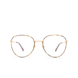 Gucci® Round Eyeglasses: GG0880O color Gold / Havana 002.