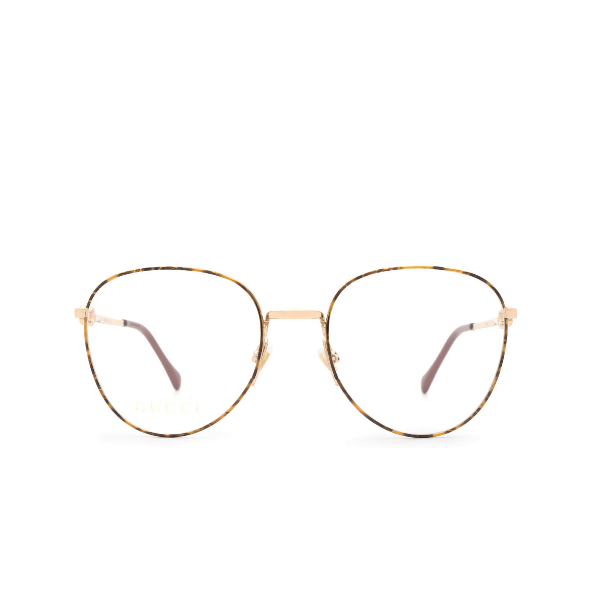 Gucci® Round Eyeglasses: GG0880O color Gold / Havana 002 - 1/3.