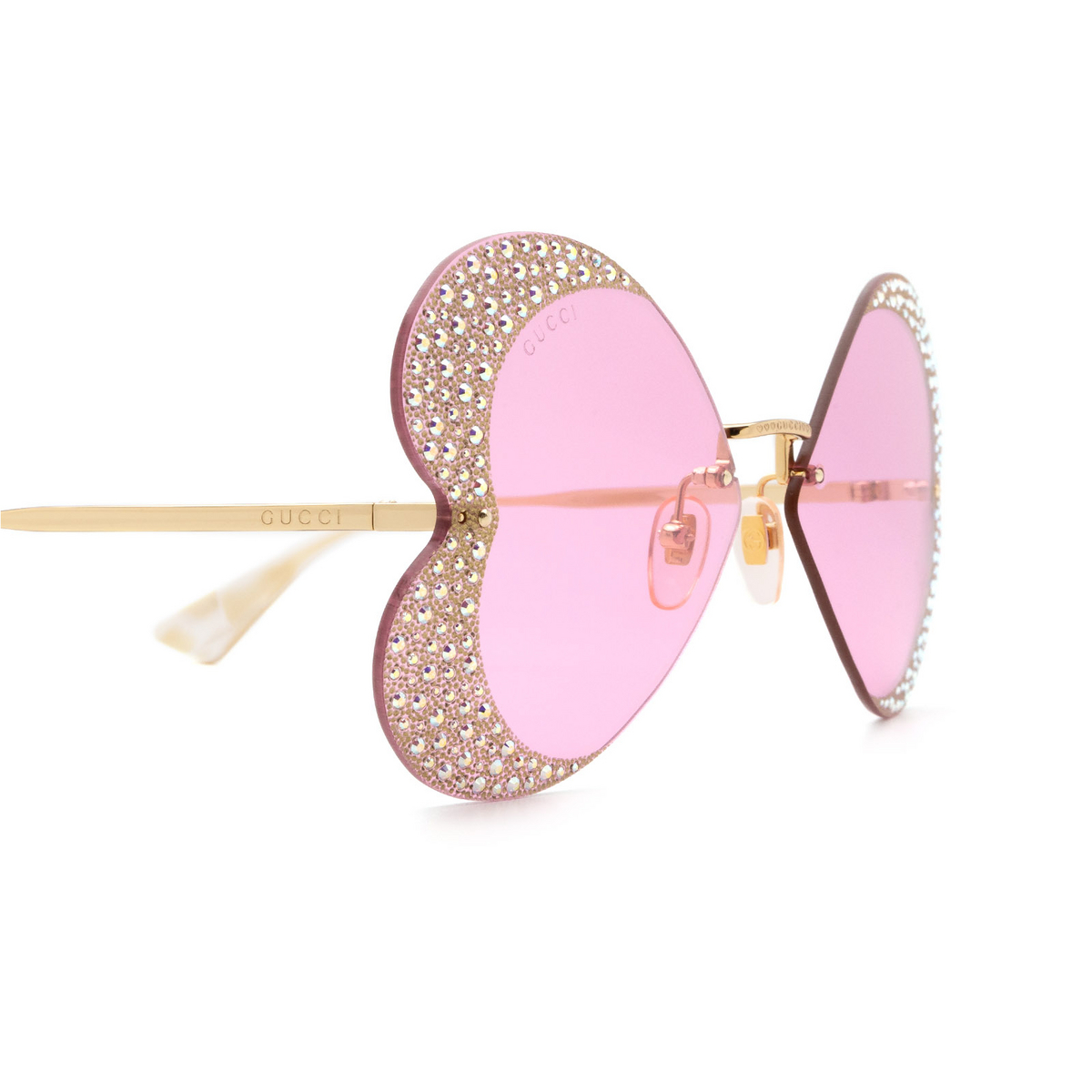 Gucci® Irregular Sunglasses: GG0897S color Gold 001 - product thumbnail 3/3.