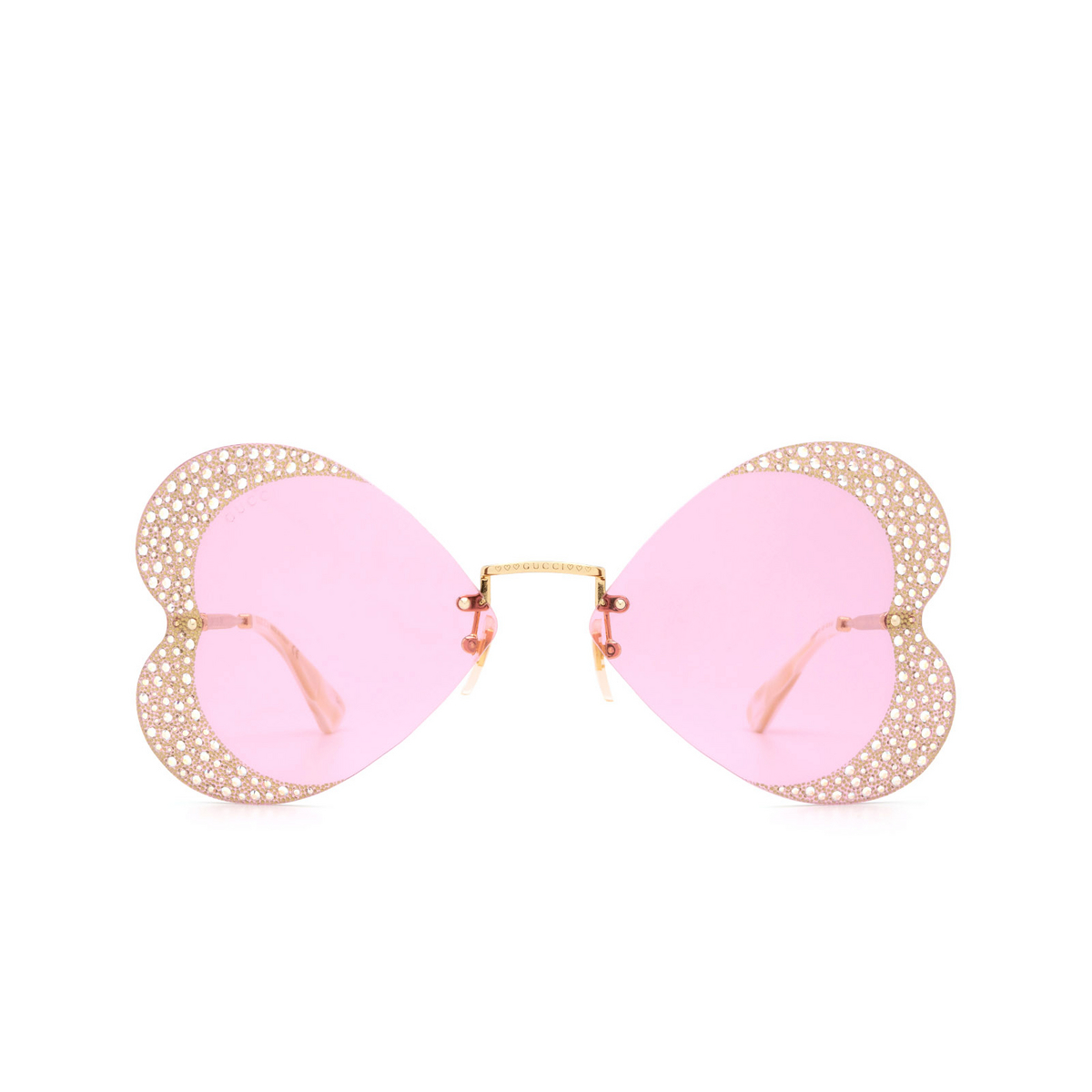 Gucci® Irregular Sunglasses: GG0897S color Gold 001 - 1/3.