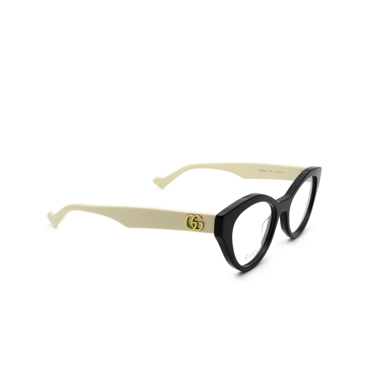 Gucci GG0959O Eyeglasses 002 Black & Ivory - three-quarters view