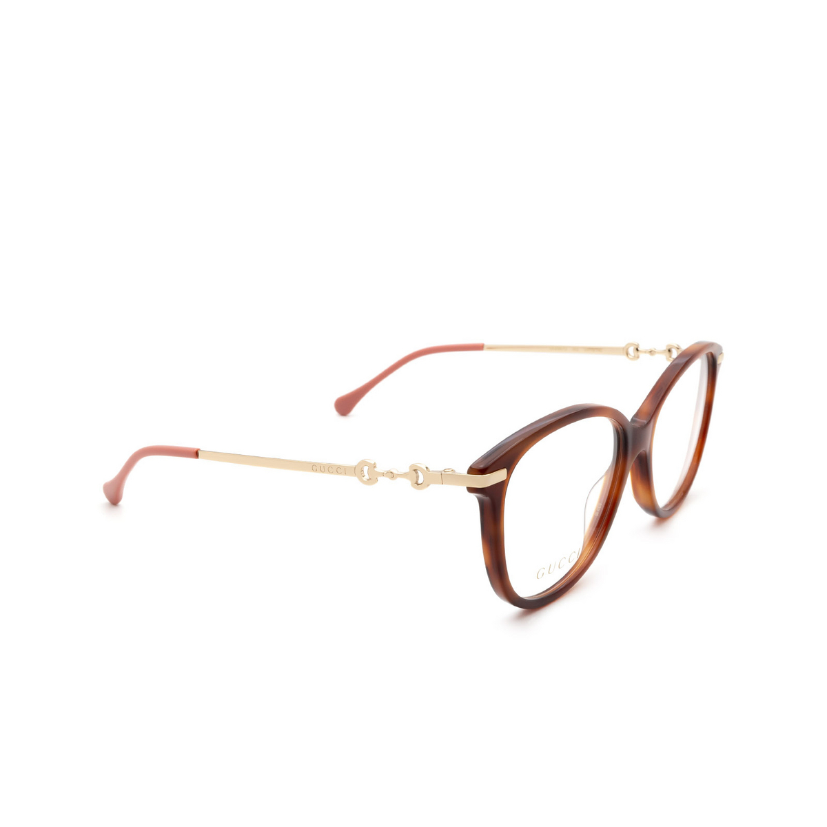 Gucci GG0967O Eyeglasses 002 Havana - three-quarters view