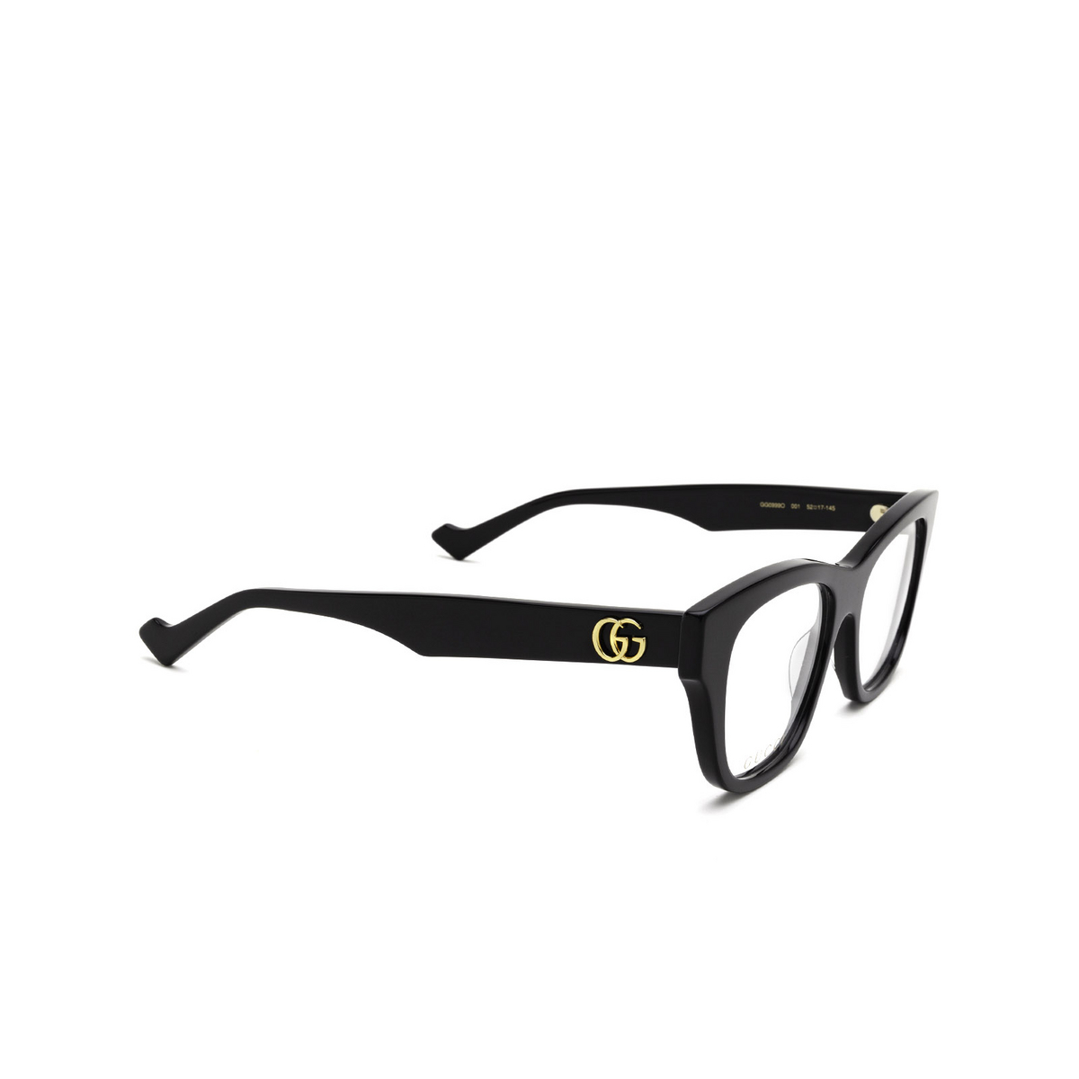 Gucci GG0999O Eyeglasses 001 Black - three-quarters view