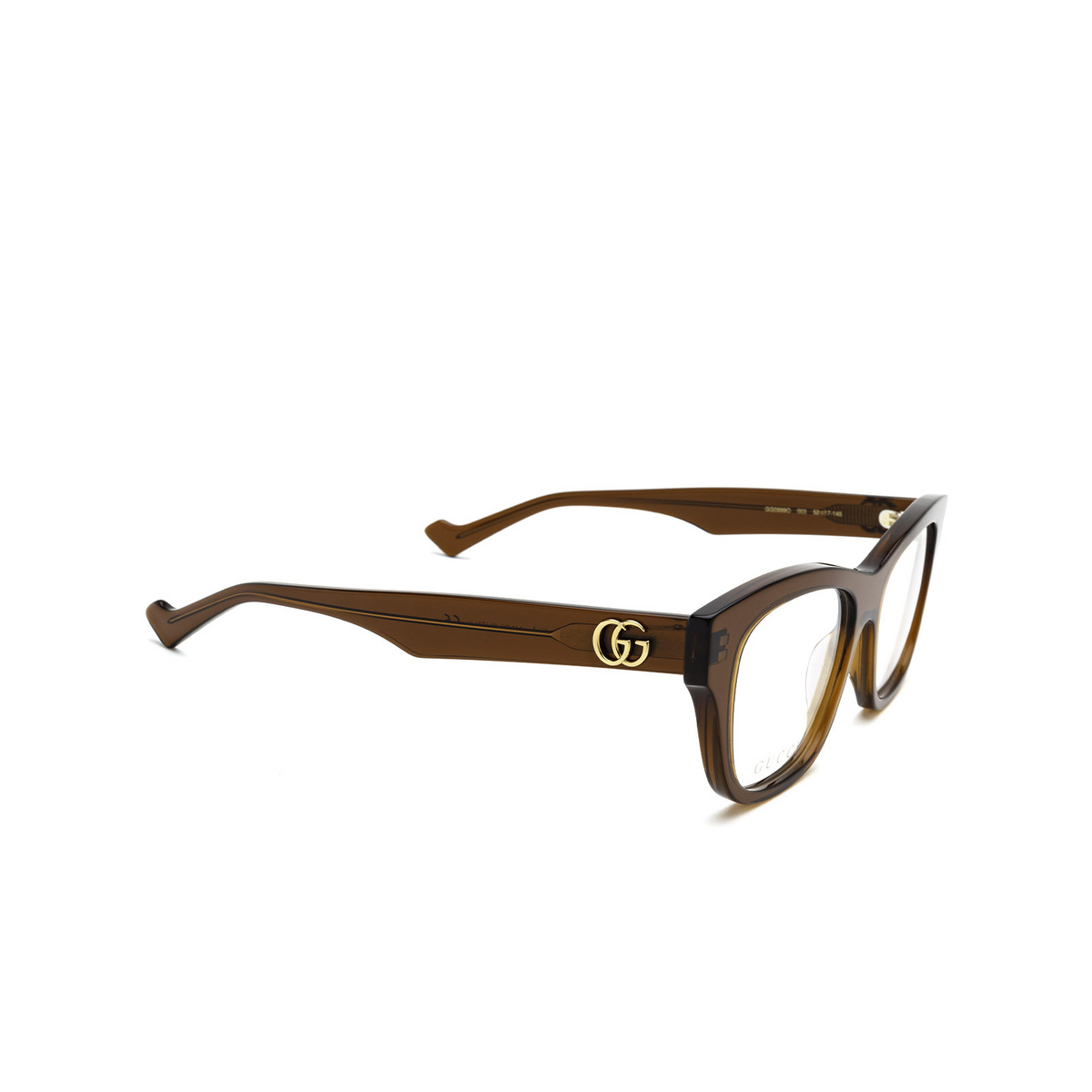 Gucci GG0999O Eyeglasses 003 Brown - three-quarters view