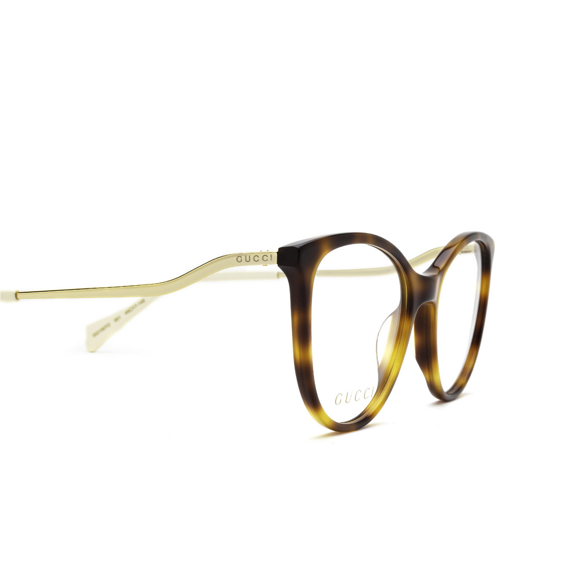 Gucci® Cat-eye Eyeglasses: GG1007O color Havana 004 - 3/3.