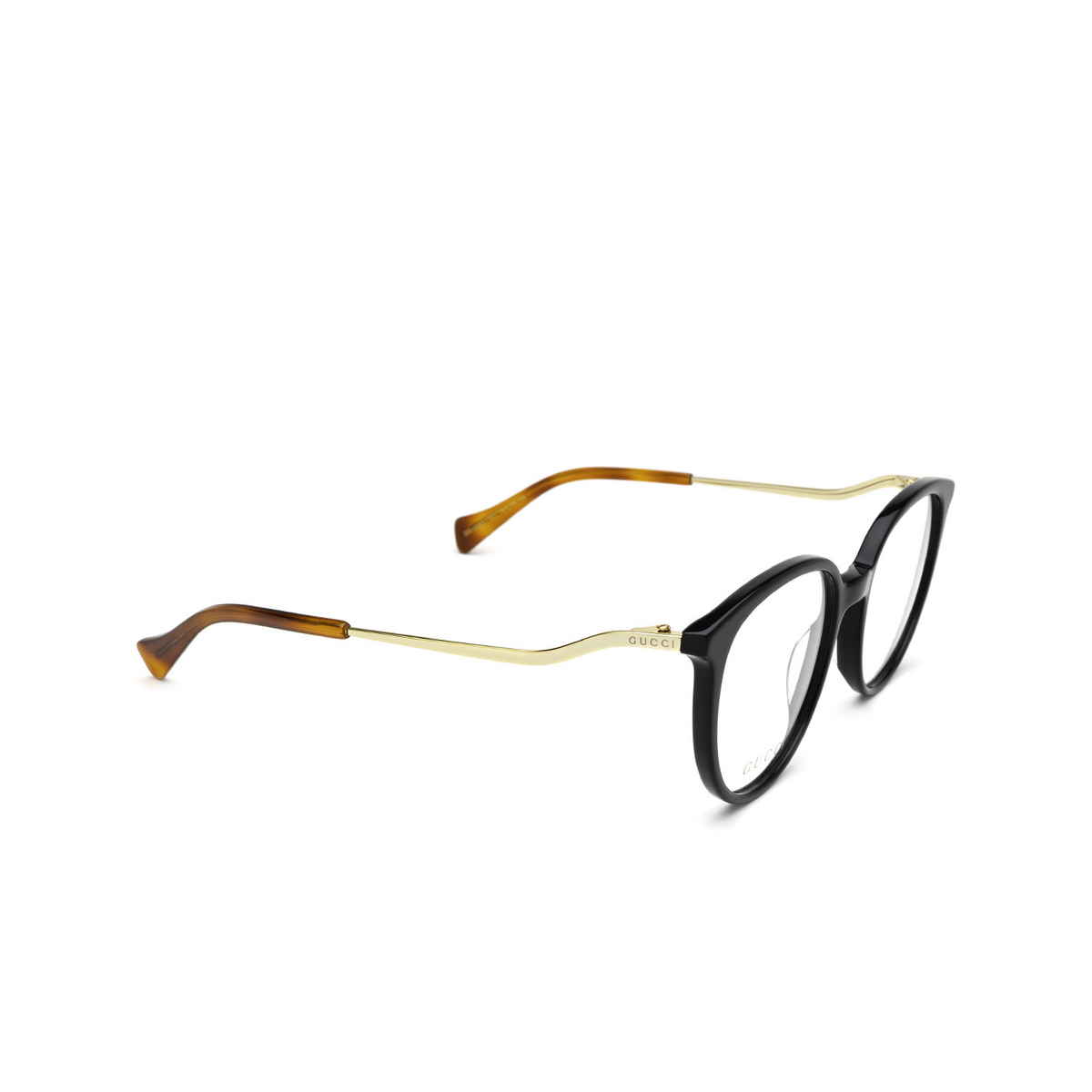 Gucci GG1008O Eyeglasses 001 Black - three-quarters view