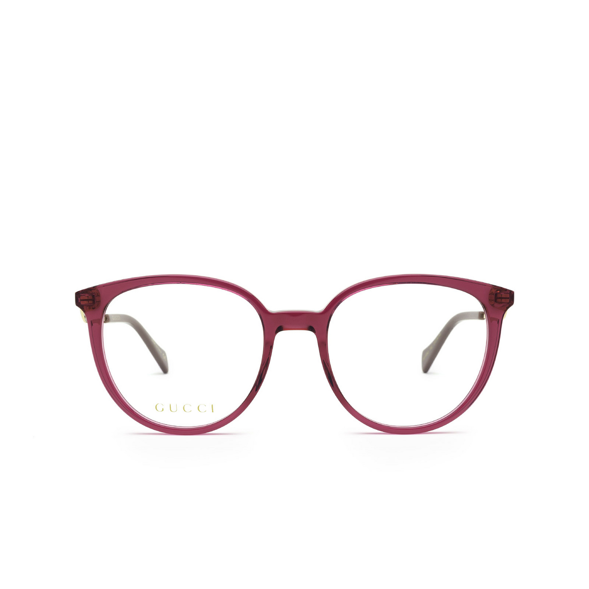Gucci® Round Eyeglasses: GG1008O color Pink 002 - front view.