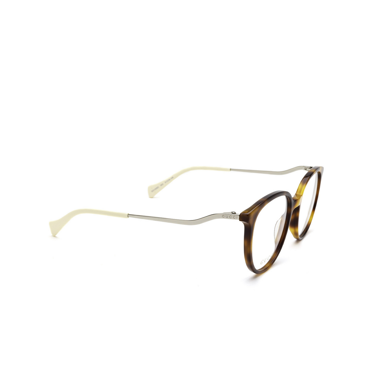 Gucci GG1008O Eyeglasses 003 Havana - three-quarters view