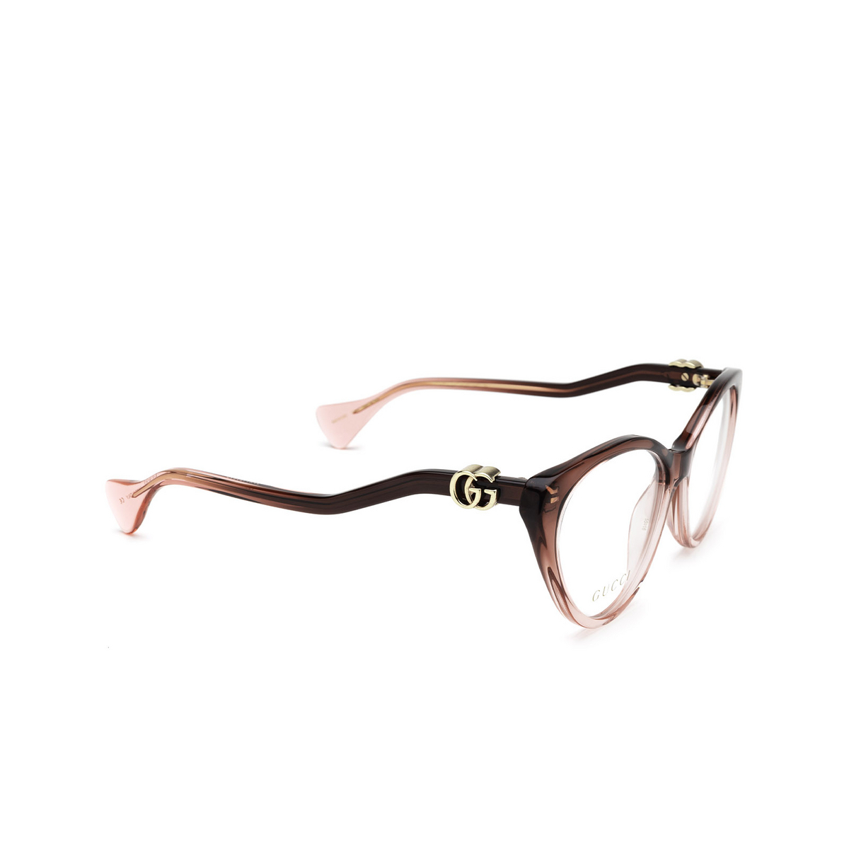 Gucci GG1013O Eyeglasses 003 Burgundy & Pink - three-quarters view
