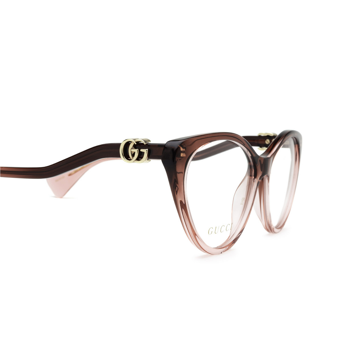 Gucci® Cat-eye Eyeglasses: GG1013O color Burgundy & Pink 003 - 3/3.