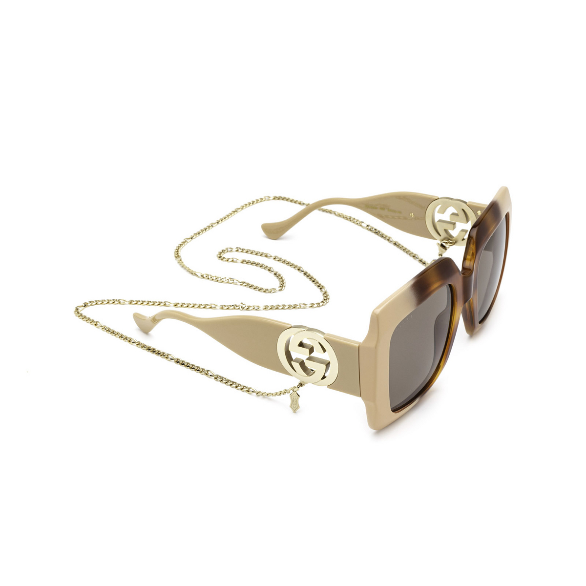 Gucci GG1022S Sunglasses 003 Havana Gradient - three-quarters view