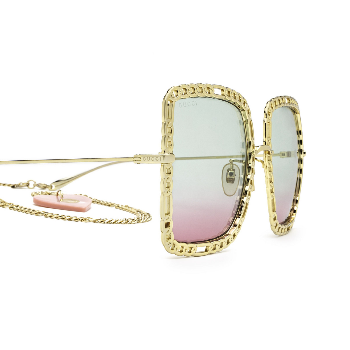 Gucci® Square Sunglasses: GG1033S color Gold 003 - 3/5.