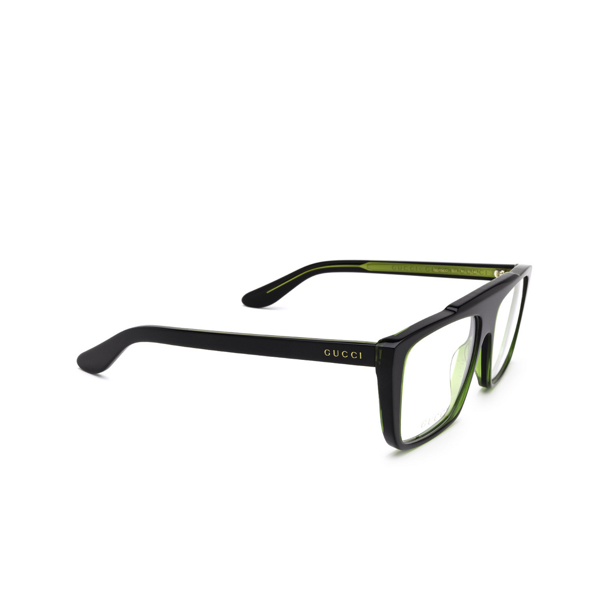Gucci GG1040O Eyeglasses 003 Green & Black - three-quarters view