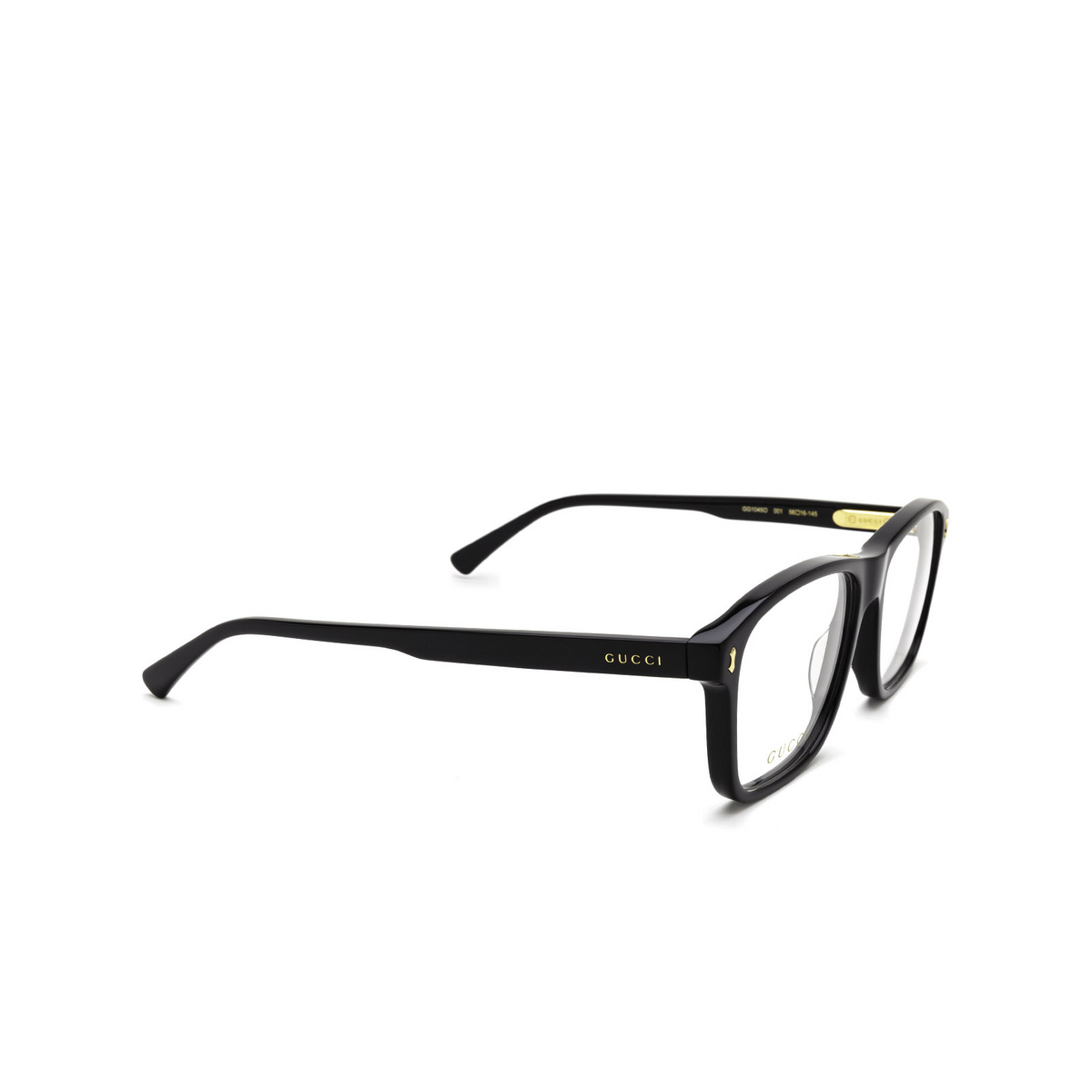 Gucci GG1045O Eyeglasses 001 Black - three-quarters view