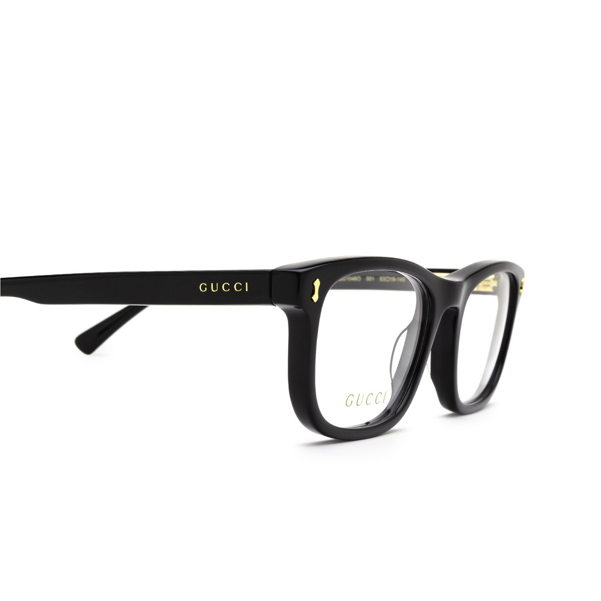 Gucci® Rectangle Eyeglasses: GG1046O color Black 001 - 3/4.