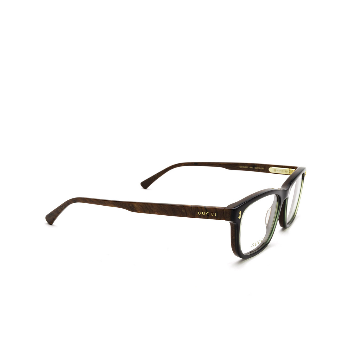 Gucci GG1046O Eyeglasses 006 Brown - three-quarters view