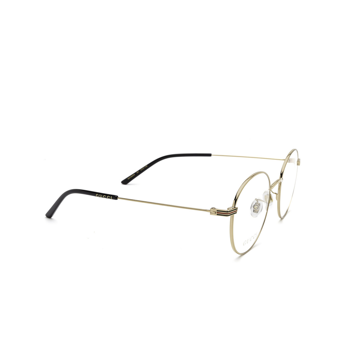Gucci GG1054OK Eyeglasses 001 Gold - three-quarters view