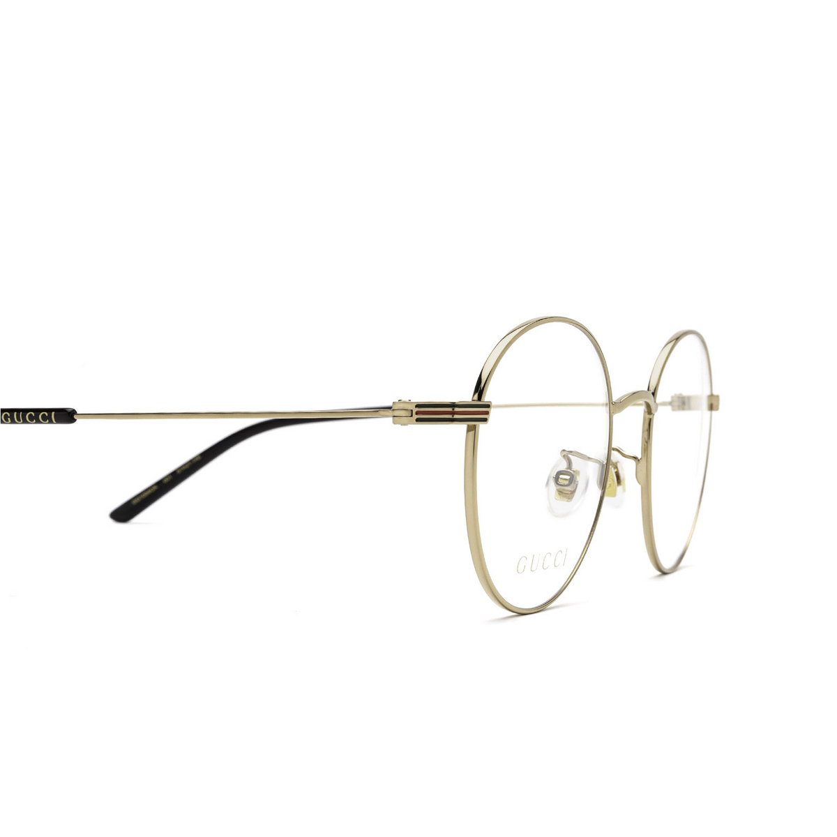 Gucci® Round Eyeglasses: GG1054OK color Gold 001 - 3/3.