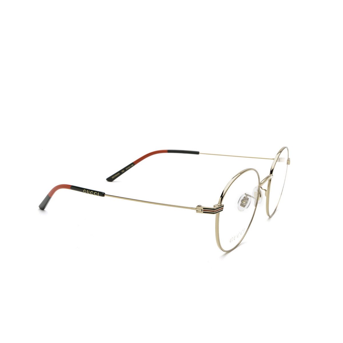 Gucci GG1054OK Eyeglasses 002 Gold - three-quarters view