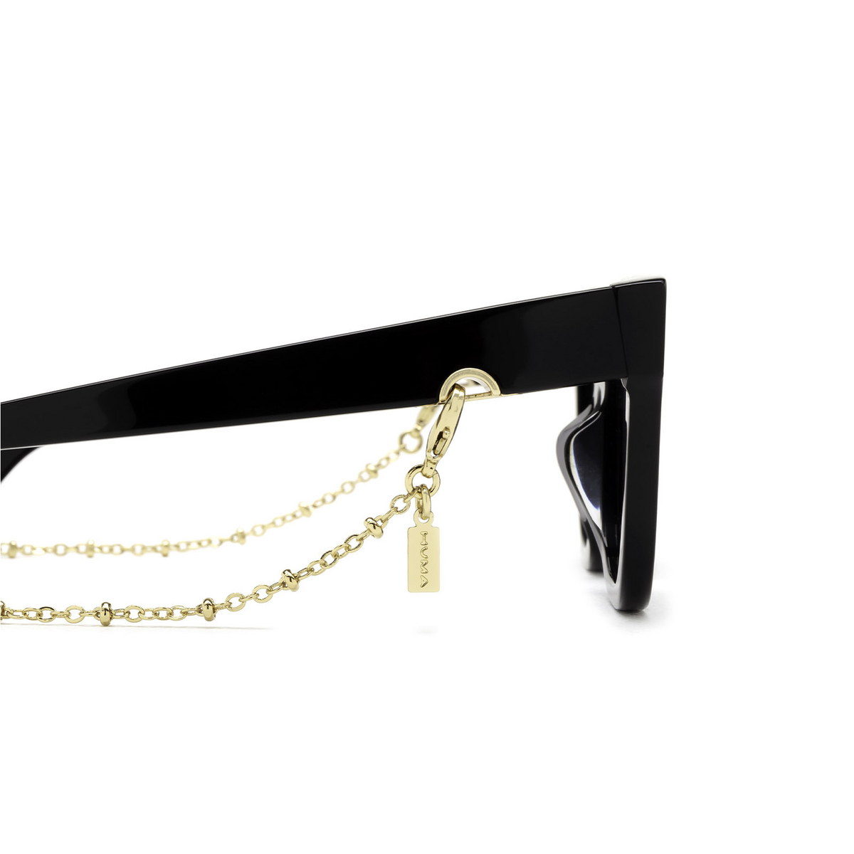 Huma® Accessories: Chain With Metal Pearl color Gold L03 - three-quarters view.