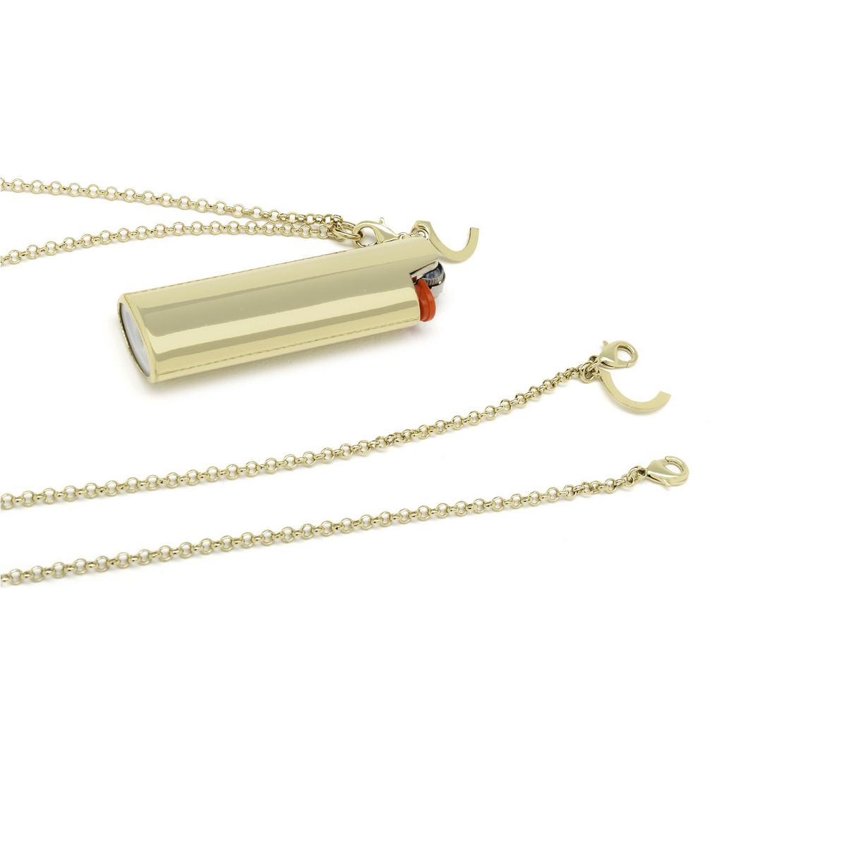 Huma® Accessories: Lighter Holder Charm color Gold Nt - front view.
