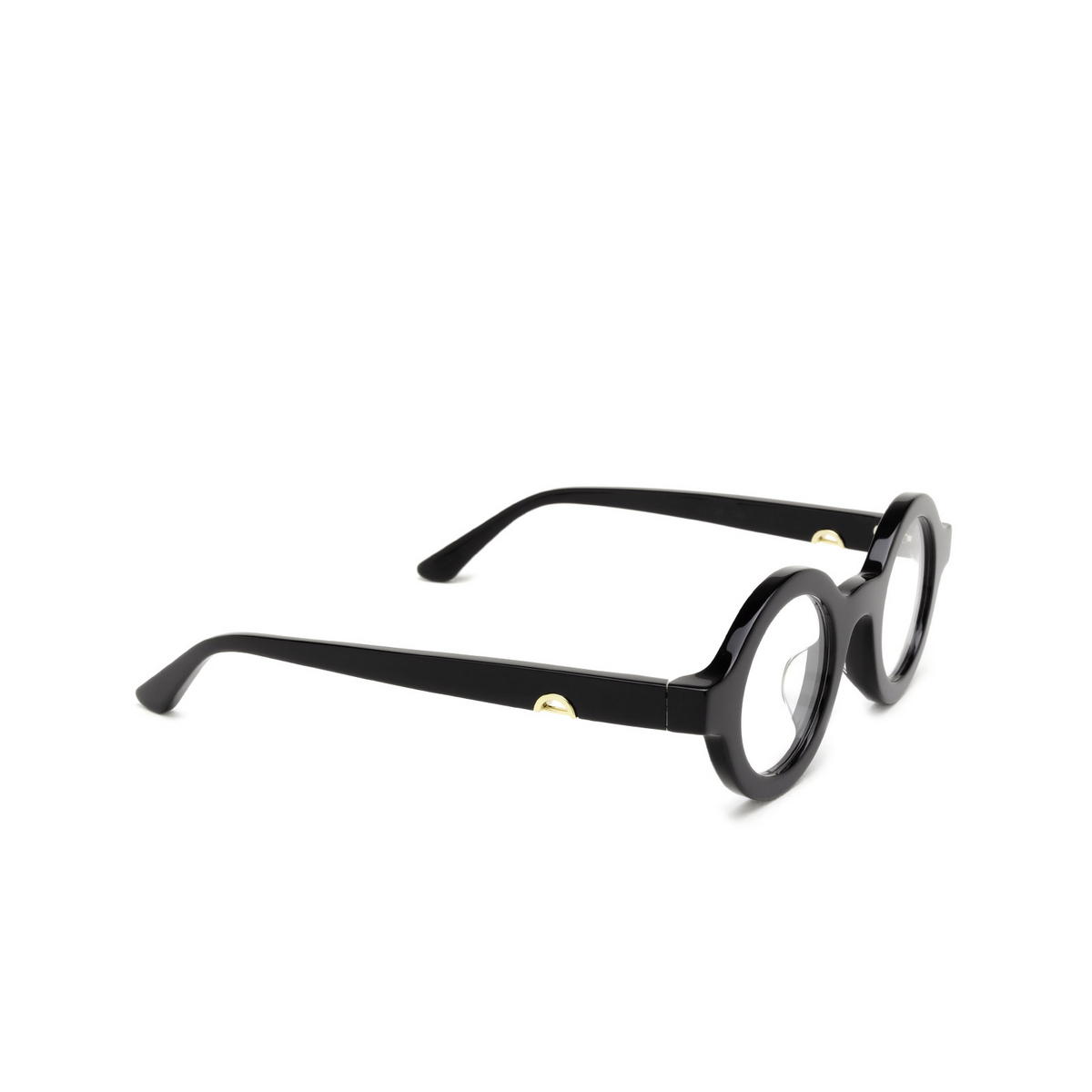 Huma® Round Eyeglasses: Myo Optical color Black 06 - three-quarters view.